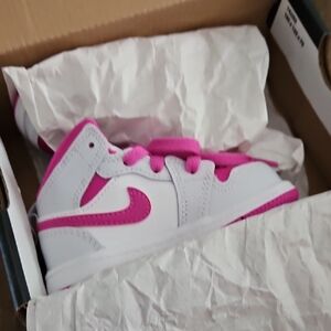 Jordan Kids' Sneakers in White and Pink
